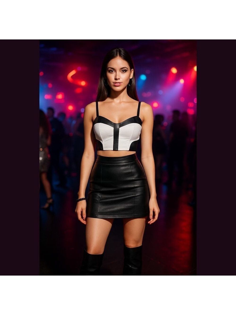 Cecico Black and White Crop Top